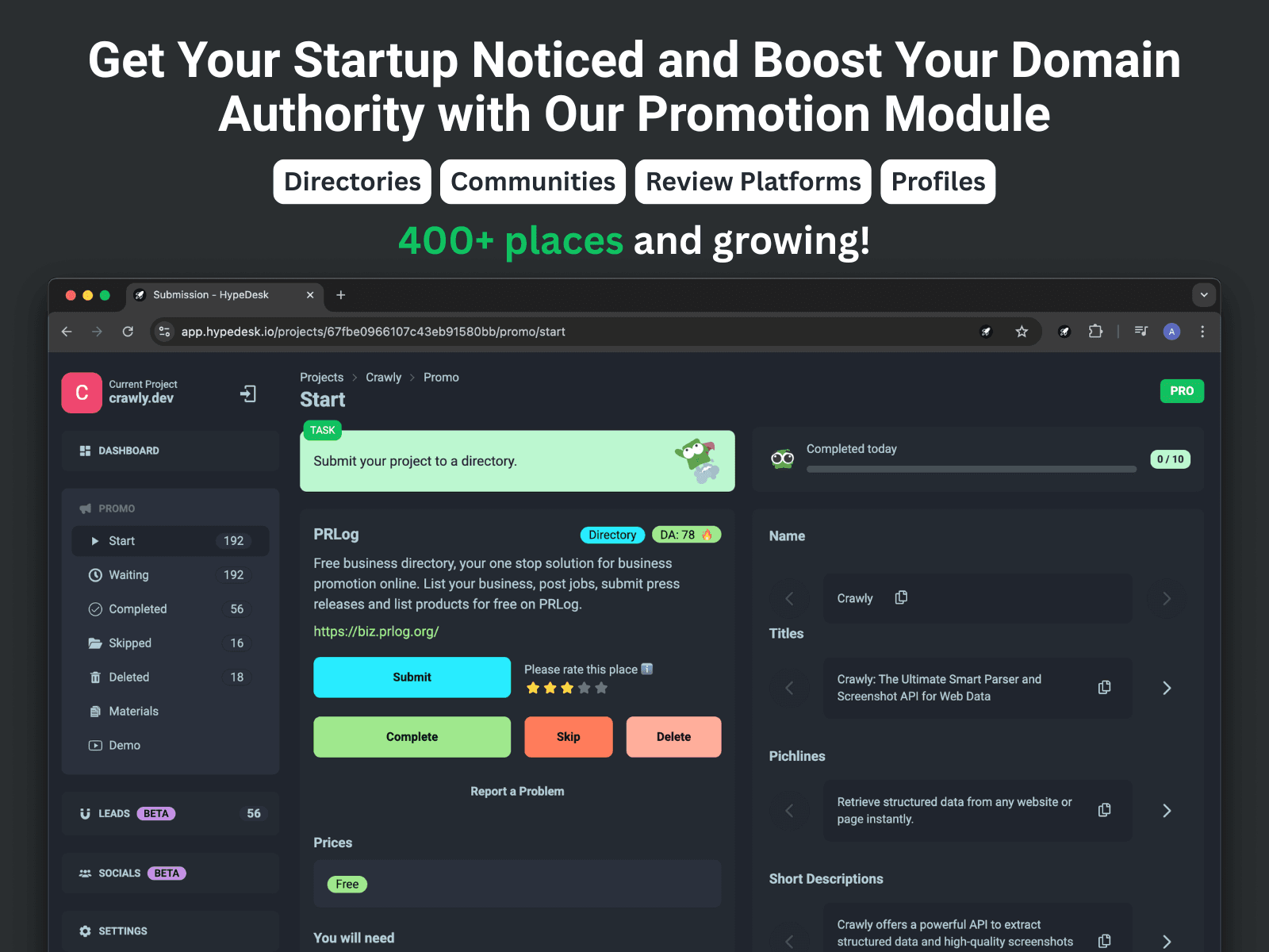 HypeDesk: AI-Powered Marketing Platform for Startups and Indie Devs screenshot 2