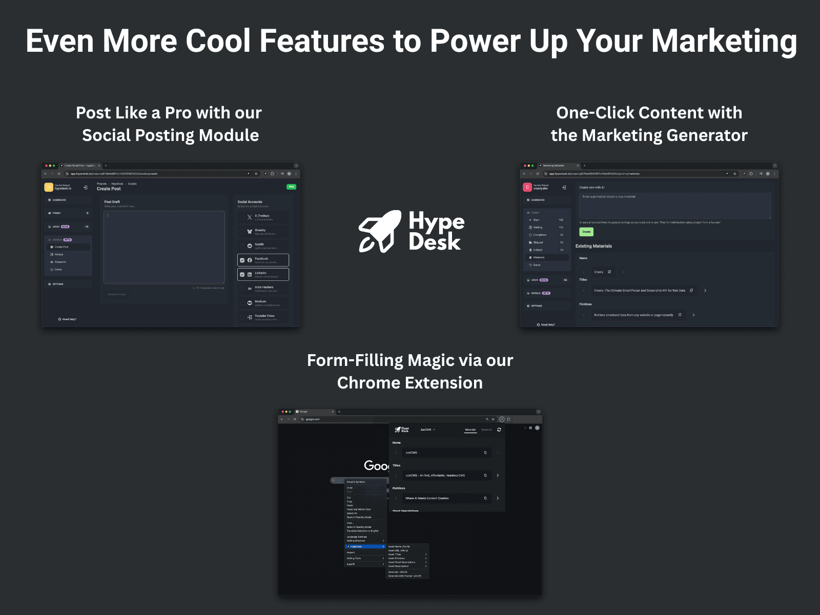 HypeDesk: AI-Powered Marketing Platform for Startups and Indie Devs screenshot 4