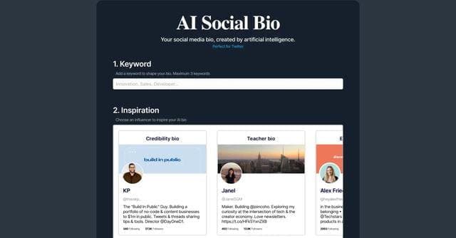 AI Social Bio screenshot 1