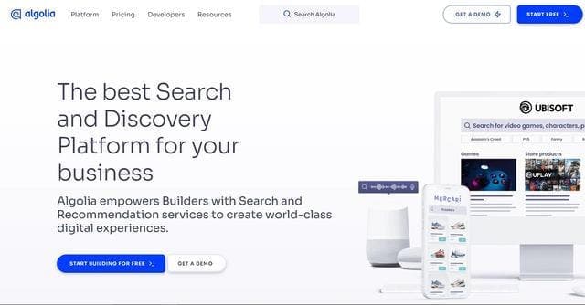 Algolia screenshot 1