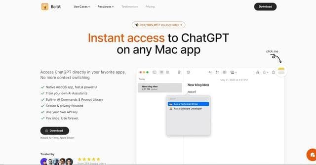 BoltAI Mac Assistant screenshot 1