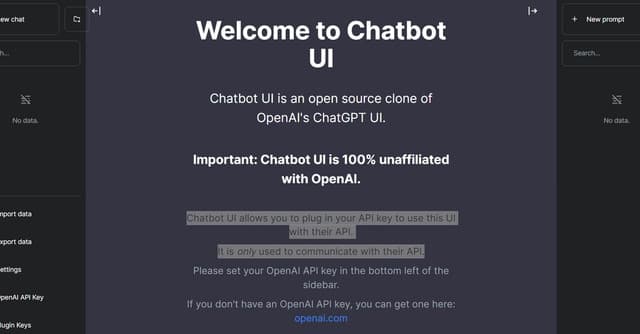 Chatbot Interface screenshot 1