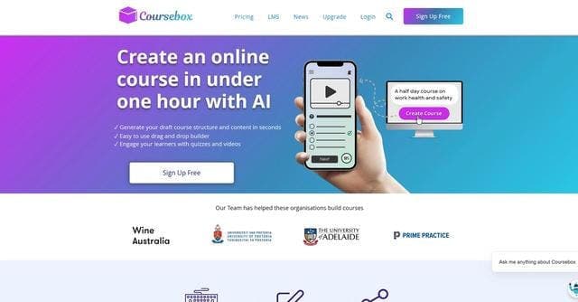 Coursebox screenshot 1