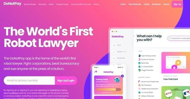 DoNotPay screenshot 1