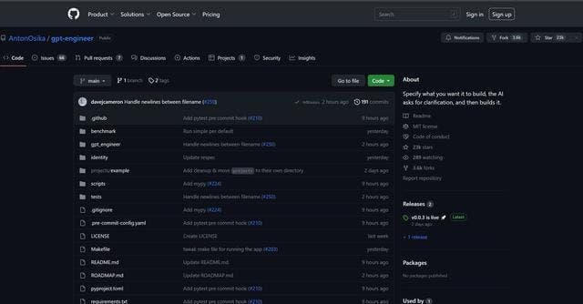 GPT Engineer CLI screenshot 1