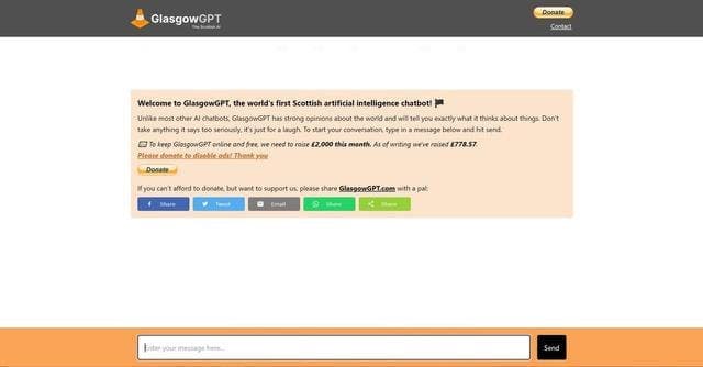 GlasgowGPT Chatbot screenshot 1