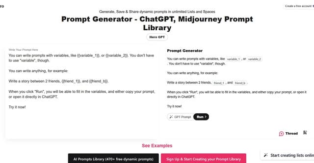 Prompt Generator Hero screenshot 1