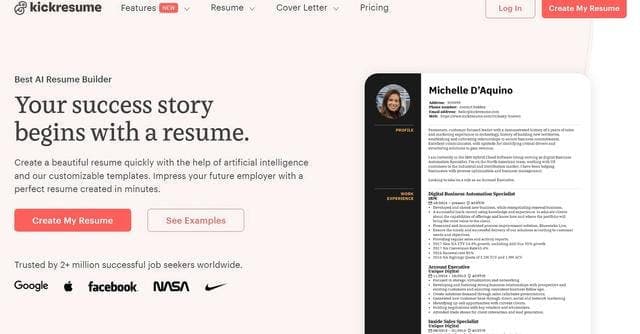 Kickresume screenshot 1