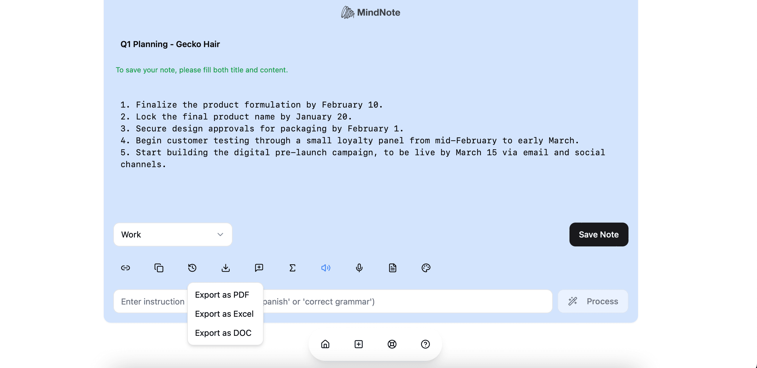 MindNote screenshot 2