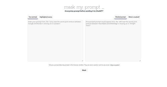 Prompt Anonymizer screenshot 1