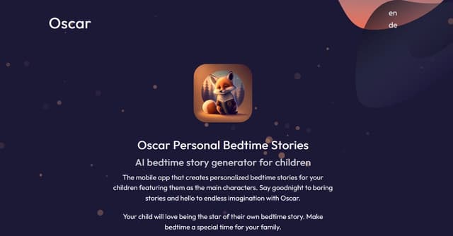 Oscar - bedtime story generator screenshot 1