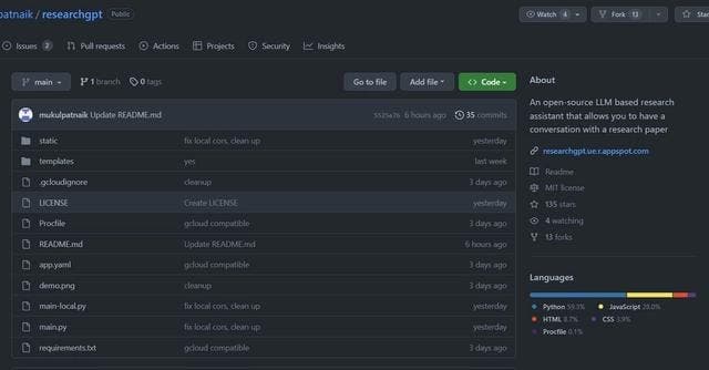 ResearchGPT screenshot 1
