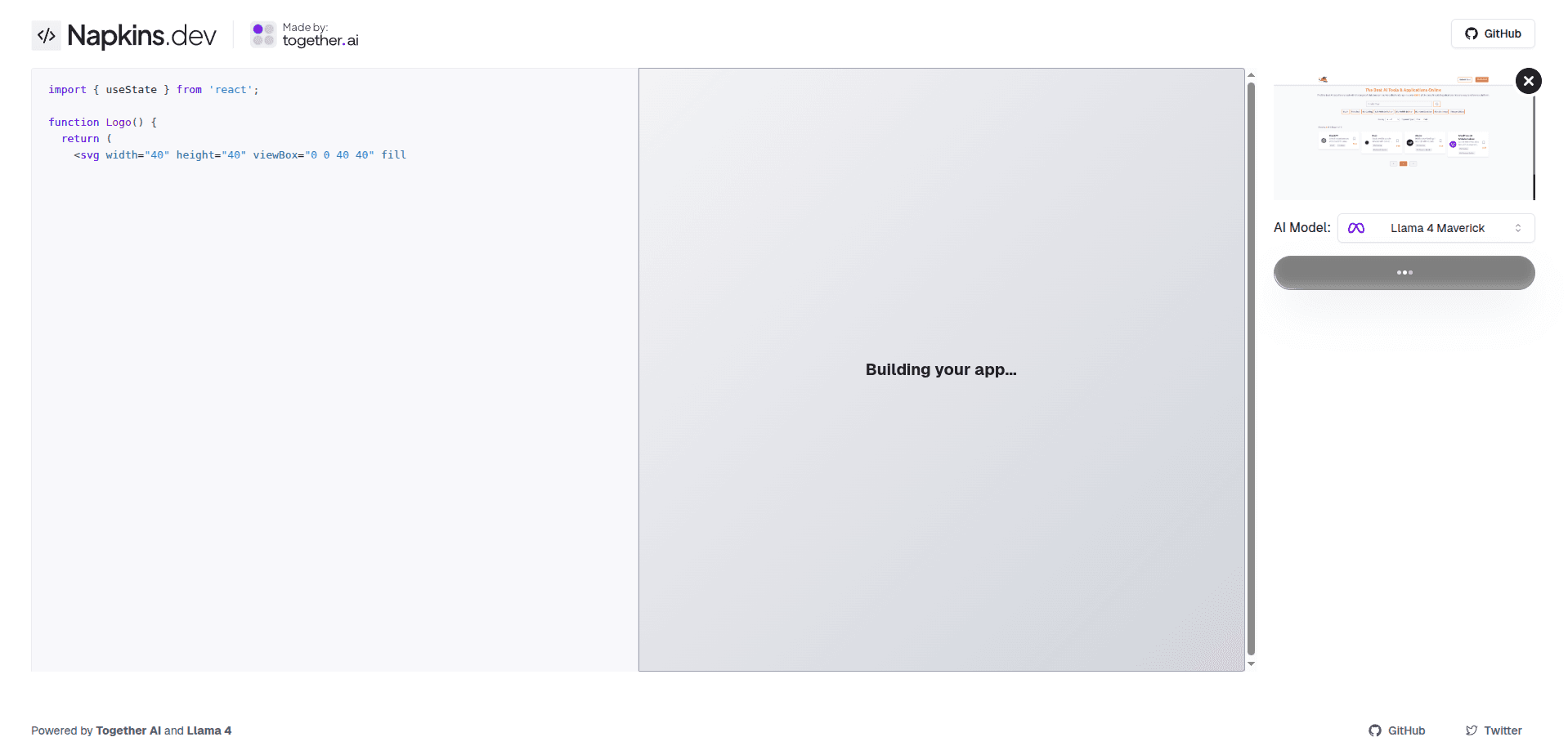 Napkins.dev screenshot 2