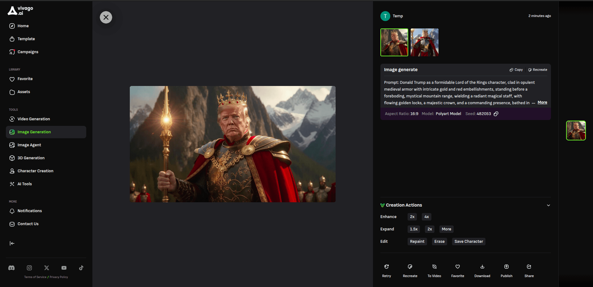 vivago ai screenshot 2
