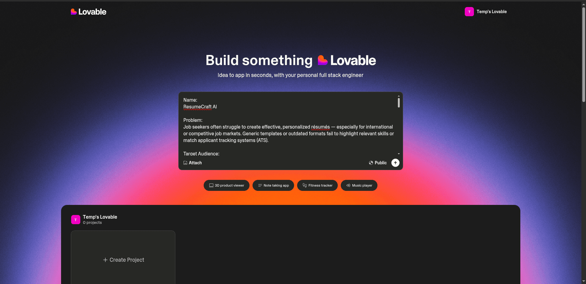 Lovable AI screenshot 4