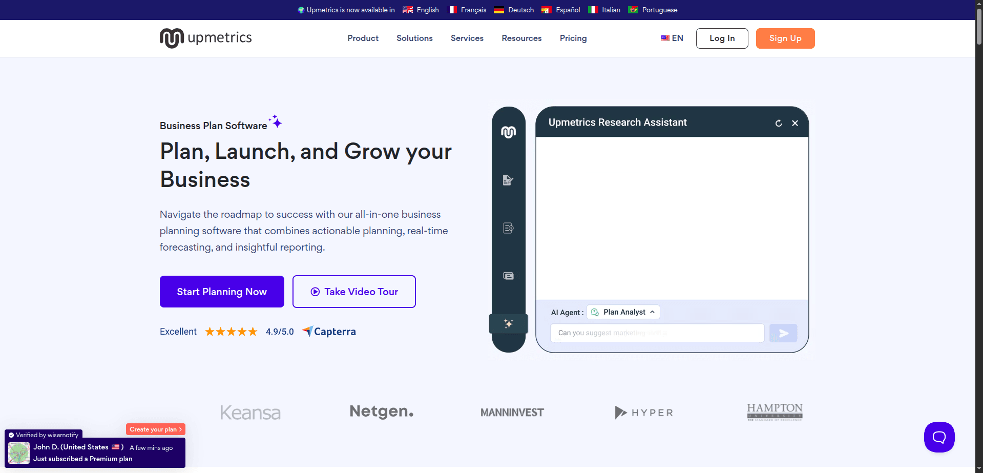 Upmetrics screenshot 4