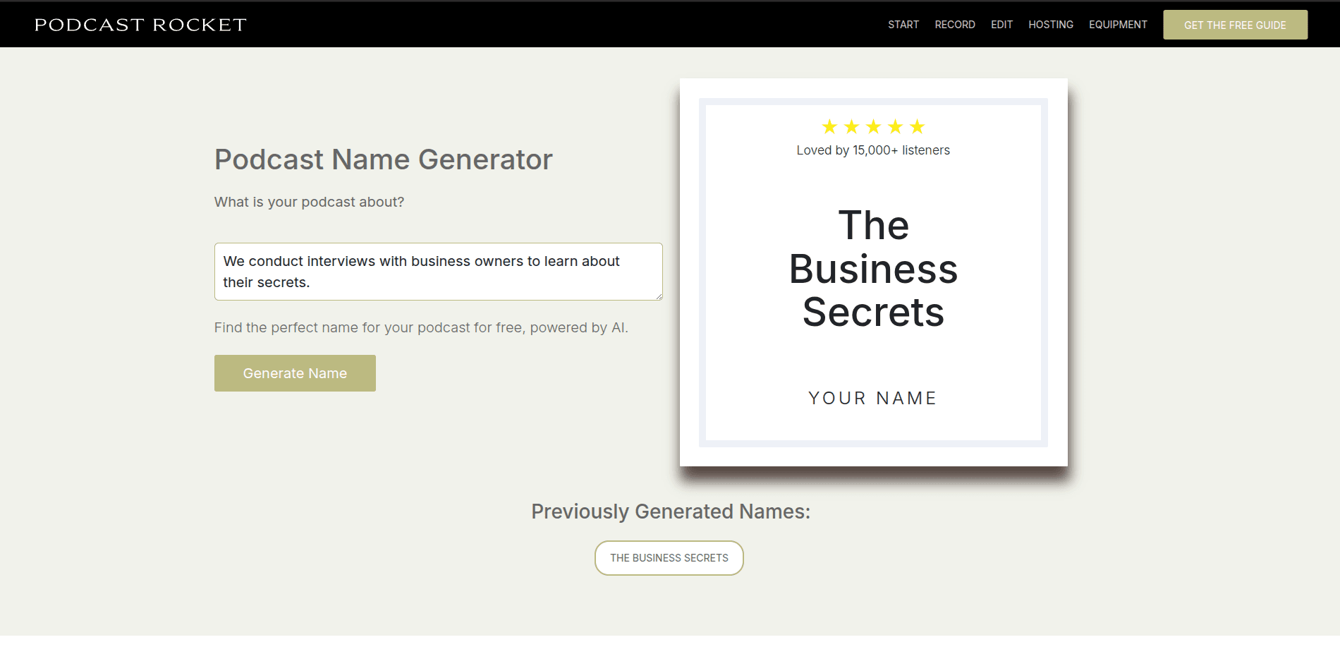 Podcast Name Generator screenshot 1