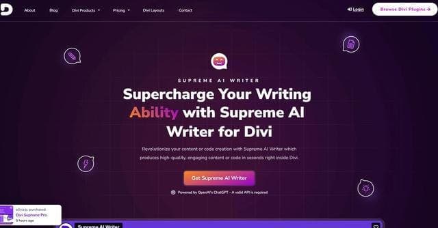 Divi Supreme Writer screenshot 1