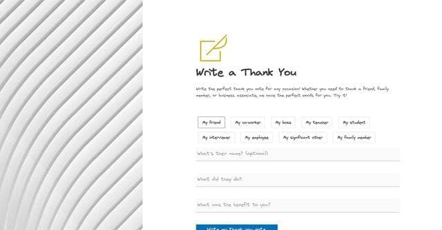 TThankYouNote screenshot 1