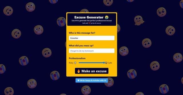 The Excuse Generator screenshot 1