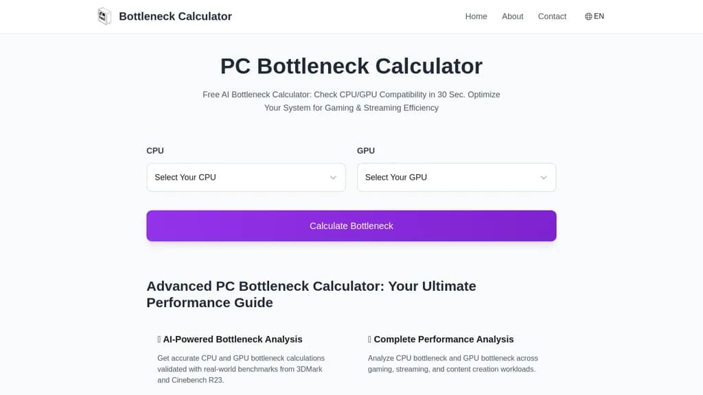 Bottleneck Calculator screenshot 1