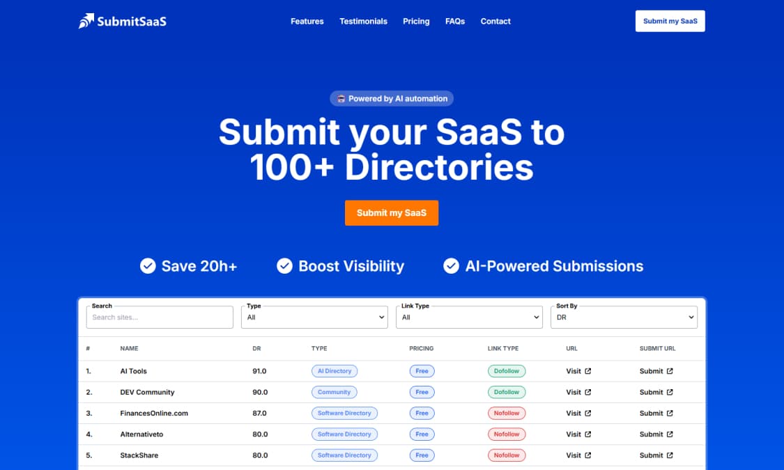 SubmitSaaS screenshot 1
