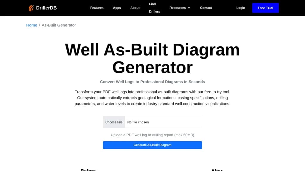 DrillerDB Well As-Built Diagram Generator screenshot 1