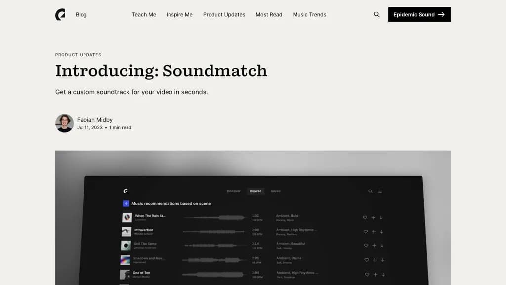 Epidemic Sound screenshot 1