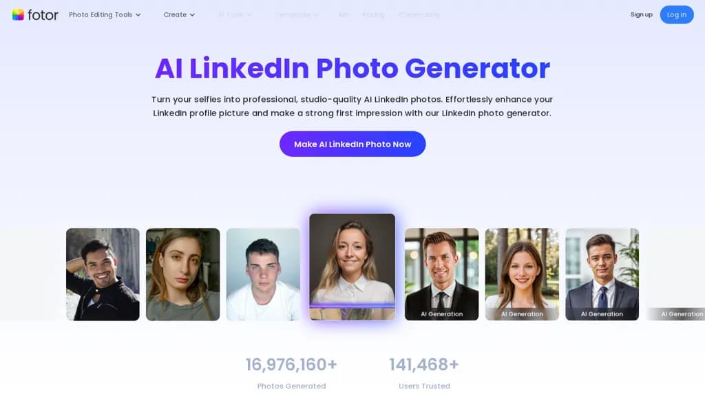 Fotor AI LinkedIn Photo Generator screenshot 1