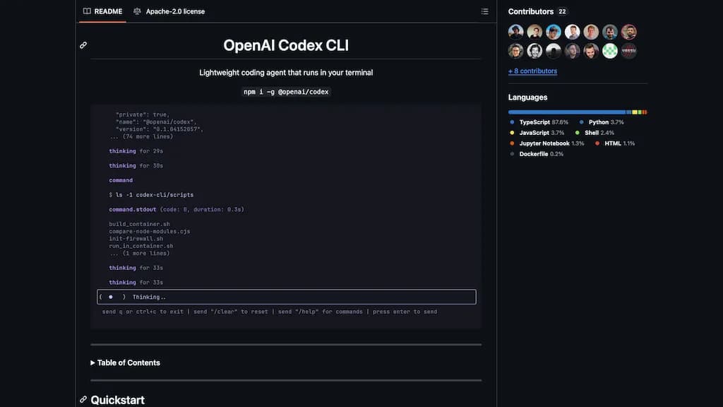 OpenAI Codex CLI screenshot 1