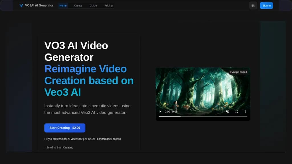 VO3AI AI Generator screenshot 1