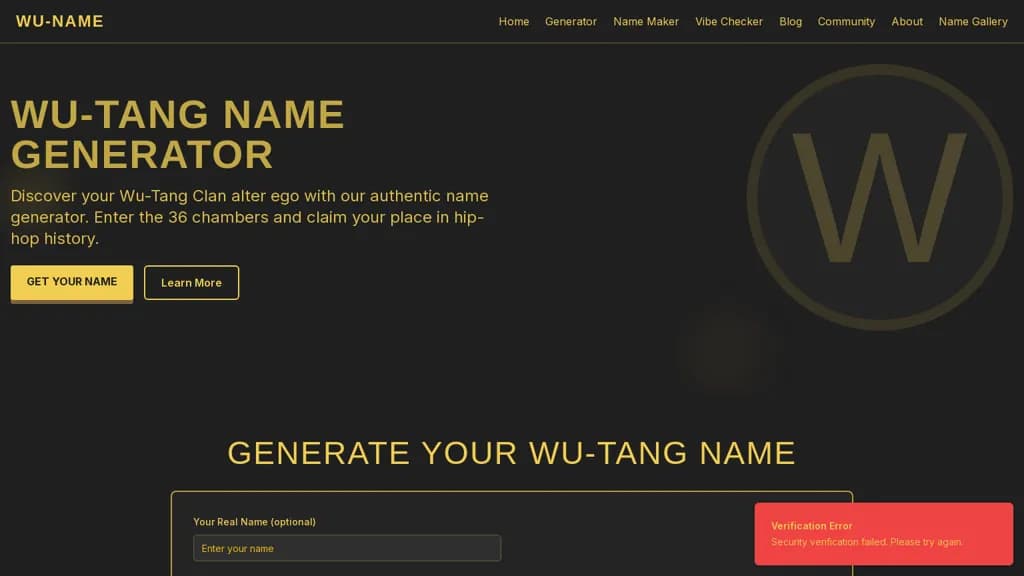 Wu-Tang Name Generator screenshot 1